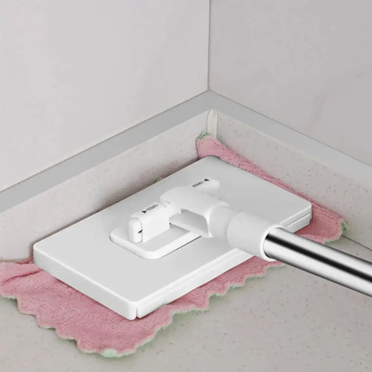 New with 3 Reusable Cloths Hands-free Mop 360° Rotating Head Clamping Automatic Mop Clip Dust Mops Floor Cleaning